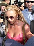 Britney Spears showing cleavage in pink top - shopping at Sunset Plaza in West Hollywood